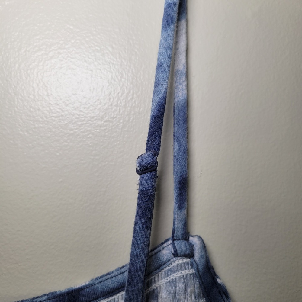 Old Navy Blue Tie Dye Smocked Maxi Dress Women's Medium Adjustable Straps Boho - Picture 6 of 10